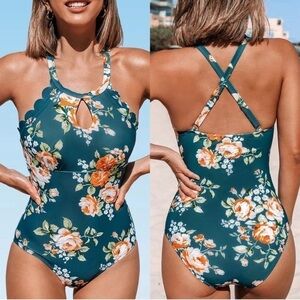 Cupshe Floral One-Piece Swimsuit